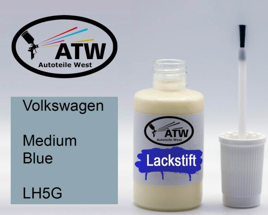 Volkswagen, Medium Blue, LH5G: 20ml Lackstift, von ATW Autoteile West.